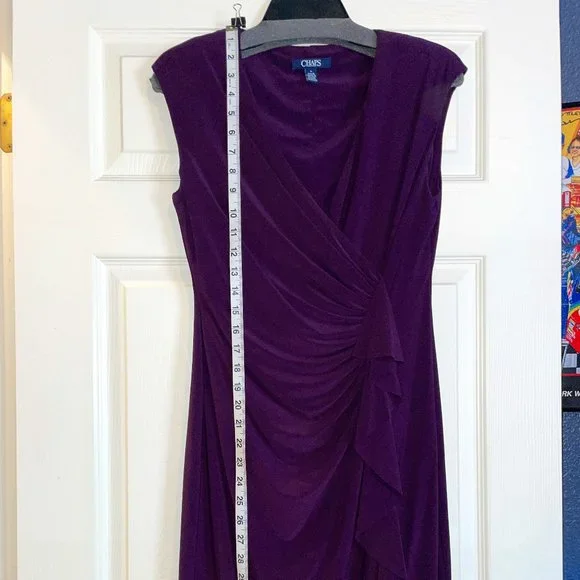 green emerald velvet dress Chaps Women Surplice Faux Wrap Dress Purple Medium at Amazon Women's  Clothing store main image 1
